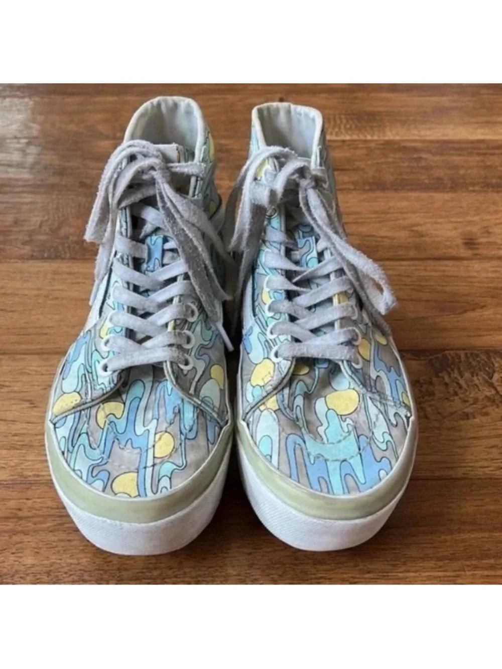 Vans Sk8-Hi Tapered Stacked Platform Sneakers UV Ink Sunwaves Canvas Size 6